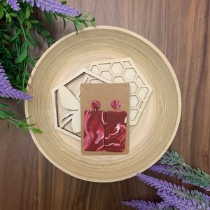 Handmade burgundy marble earrings